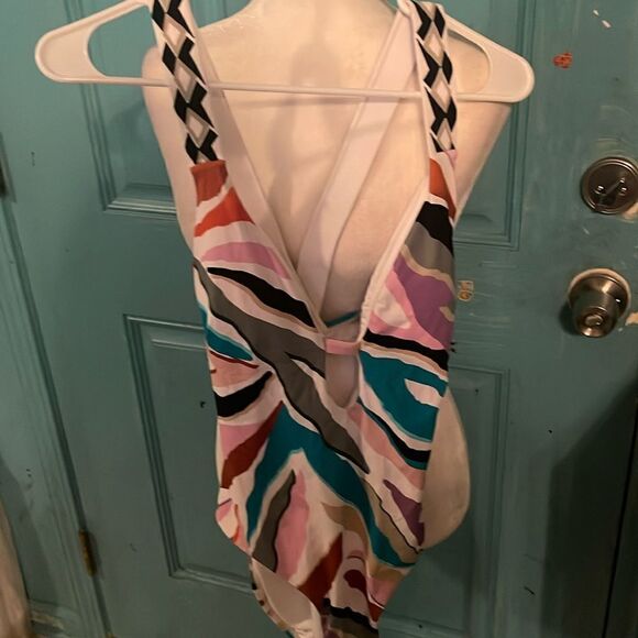 BCBG MaxAzria Zoey Plunge One piece bathing suit size 10 NWT - Picture 2 of 12